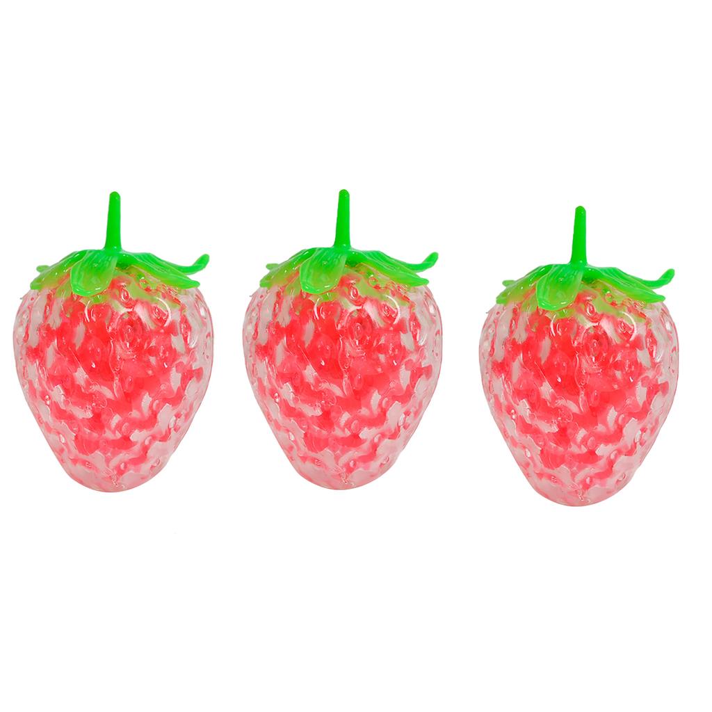 Simulated Strawberry Pinch Music Release Ball Color Bead Fruit Stress Relief Slow Rebound Toy
