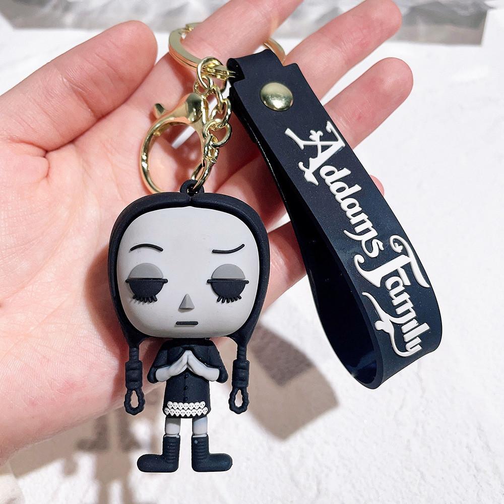 Adorable 3d Silicone Keychain Wednesday Addams Family Doll For Kids And Adults