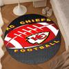 Tapis rond motif Kansas City Chiefs, Tapis circulaire antidérapant Tapis de chaise Pour salon, Chambre à coucher, Paillasson décoration de maison Cadeau Cadeaux de Noël