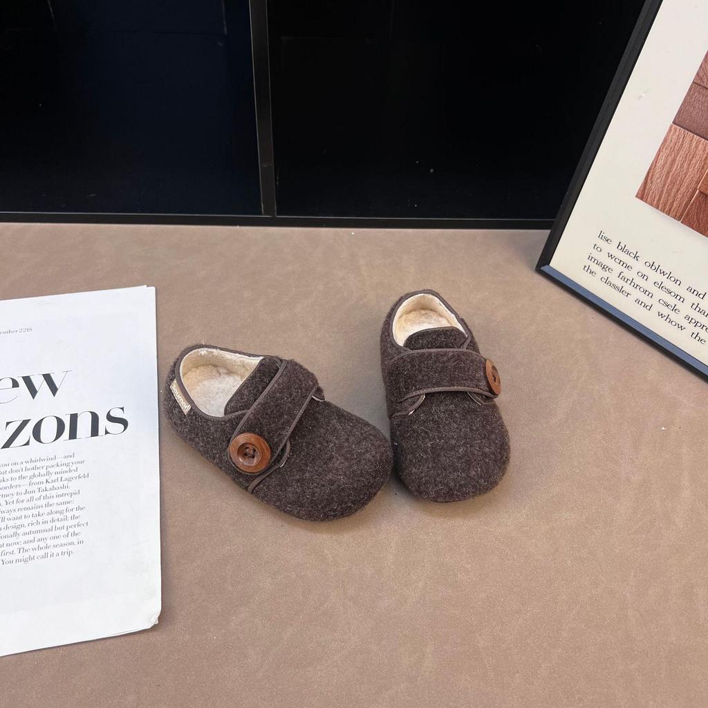 Mocassins chauds rétro en fourrure pour femmes: Chaussures d'extérieur en coton peluche à semelle souple Hiver 2025