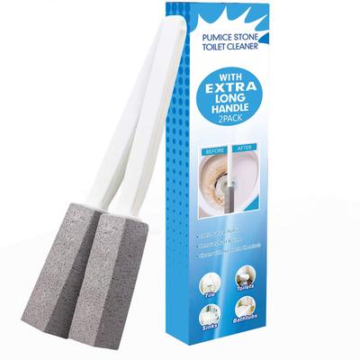 2Pcs Stone Toilet Cleaner Pumice Stone Toilet Cleaner Brush with Long Handle for Bathroom Kitchen