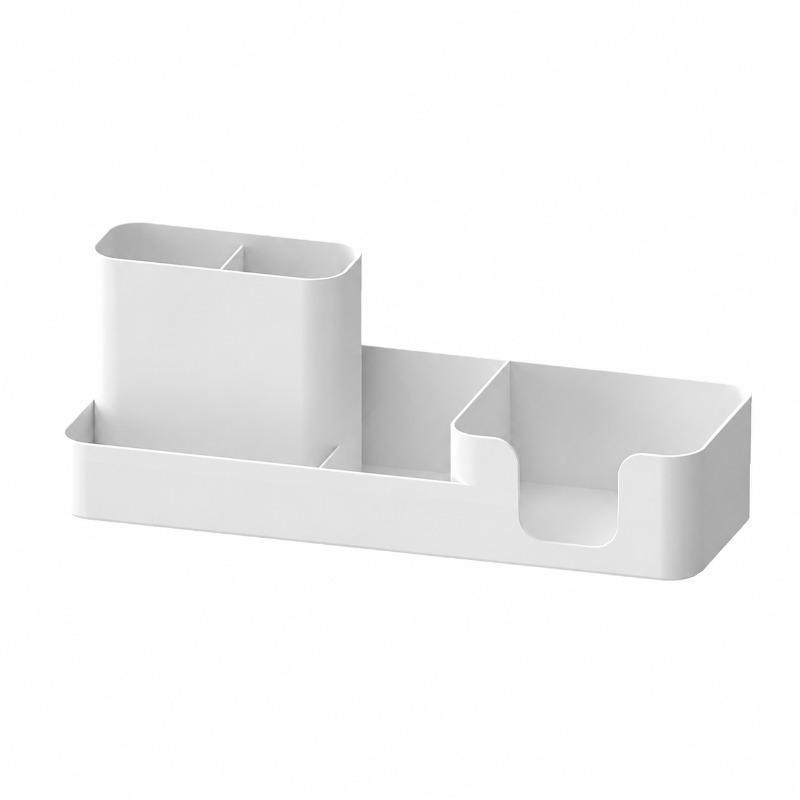 Desktop Office Plastic Organizer Multifunctional Business Notebook Personal Ornament Memo Pen Holder Space Saving Storage Rack