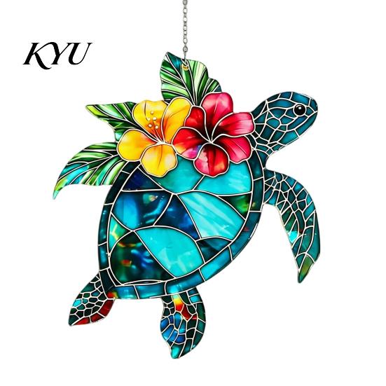 Gothic Aesthetic Room Decor Stained Glass Skull Suncatcher, Acrylic Colorful Window Hanging Wall Art Personalized Trendy Painted Pendant with