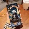 Cartoon Anime Panda Cute Phone Case For Samsung Galaxy S26 S25 S24 S23 S22 S21 S20 Ultra Plus FE 5G Black Soft TPU