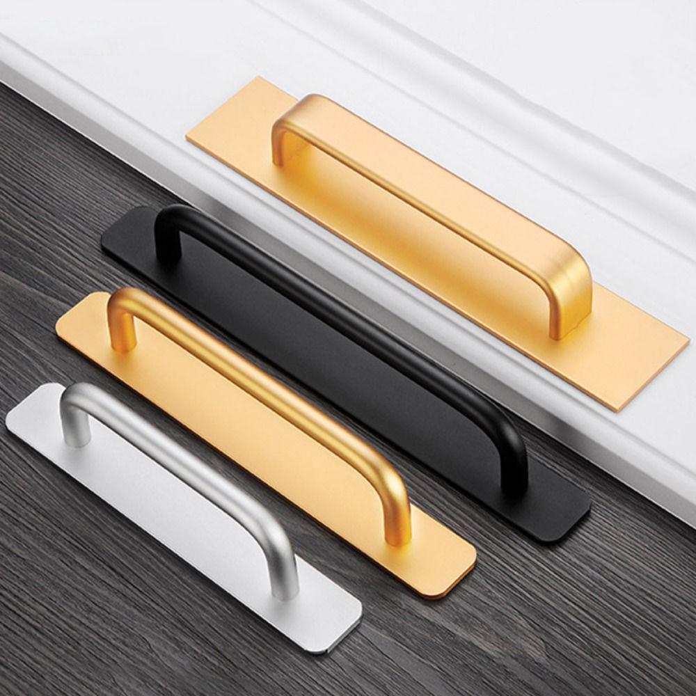 1Pcs Self-Stick Instant Cabinet Drawer Handles Pulls - 5.8 Inch Stainless Steel Adhesive Door Handles, No Drilling Design