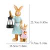 Resin Rabbit Garden Ornament with Solar Light Cute Rabbit Animal Ornament for Backyard Pond Patio Porch Outside Decorations