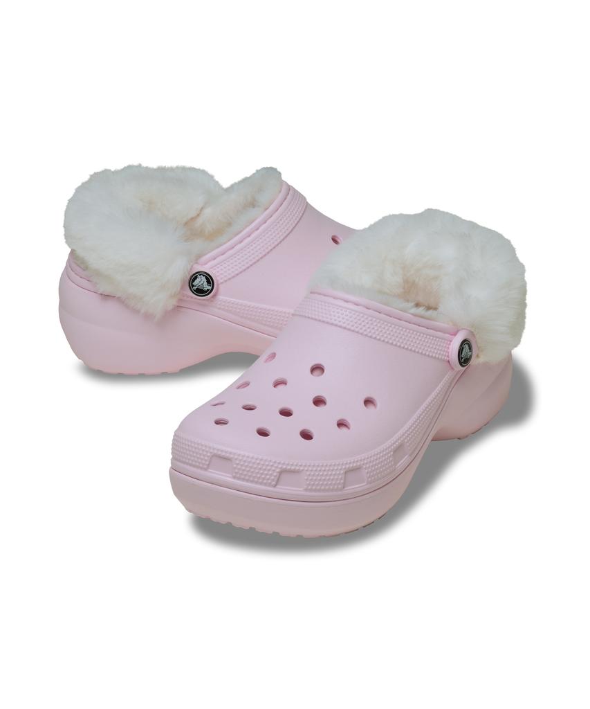 Crocs Classic Platform Fuzz Lined Clogs - Pink Milk / 212854-6Zw