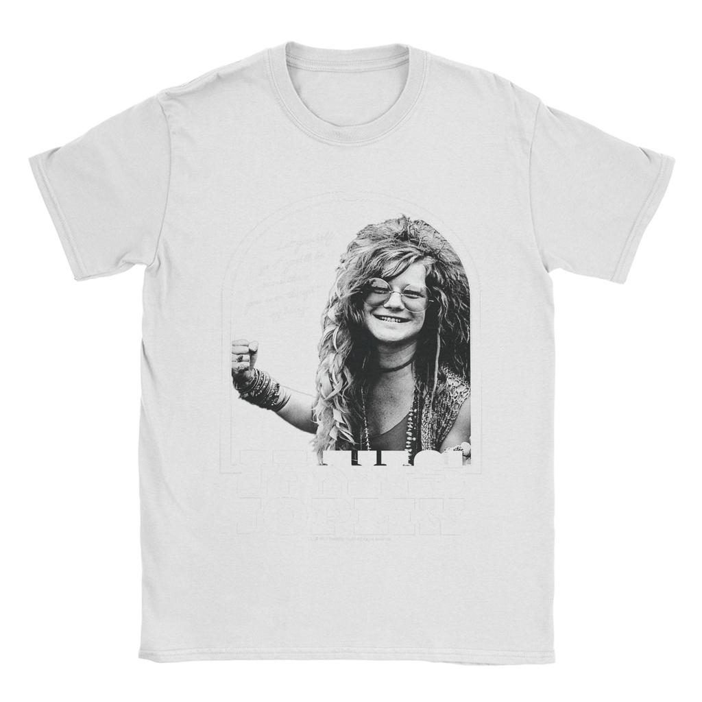 Mens TShirt Janis Joplin Let Yourself Go Be More Novelty Pure Cotton Tees Short Sleeve T Shirts Crew Neck Clothes Printed