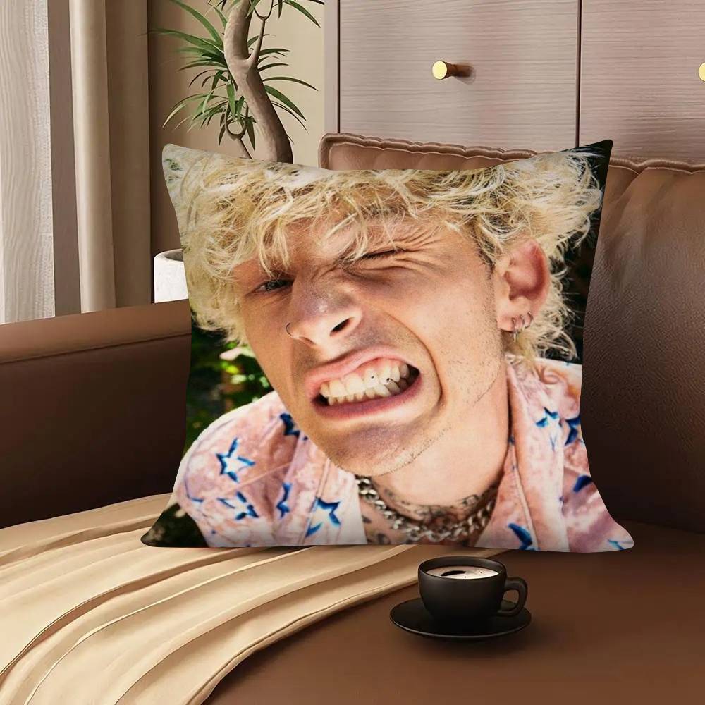 1Pc Mgk M-Machine Gun K-Kelly Pillow Case Fashion Square Pillowcase Bedroom Sofa Room Ins Decoration Leisure