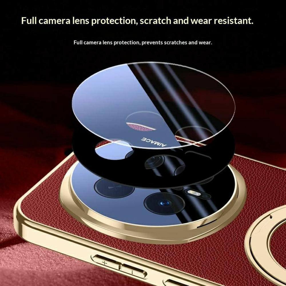 Pro Honor Magic8 Pro 5G Pouzdro Magnetický Otočný Stojan Kožené + PC + Akrylové Kryt Telefonu s Tvrzeným Sklem Zadní Displejová Fólie