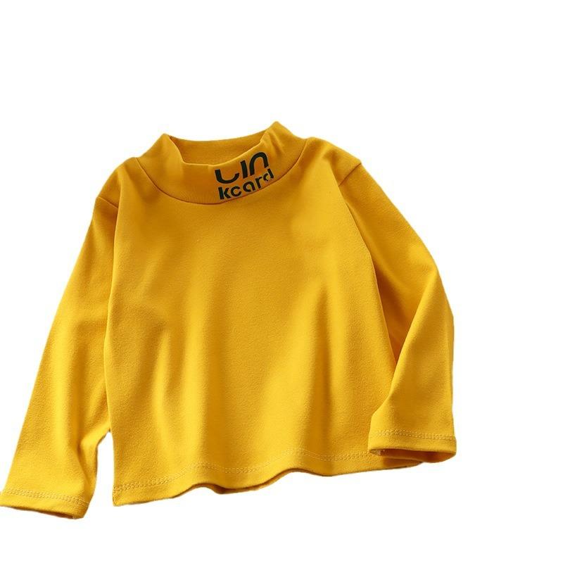 Children's Single Top Clothes for Boys and Girls Baby Long-sleeved Turtleneck Bottoming Shirt Autumn and Winter Trendy Wholesale
