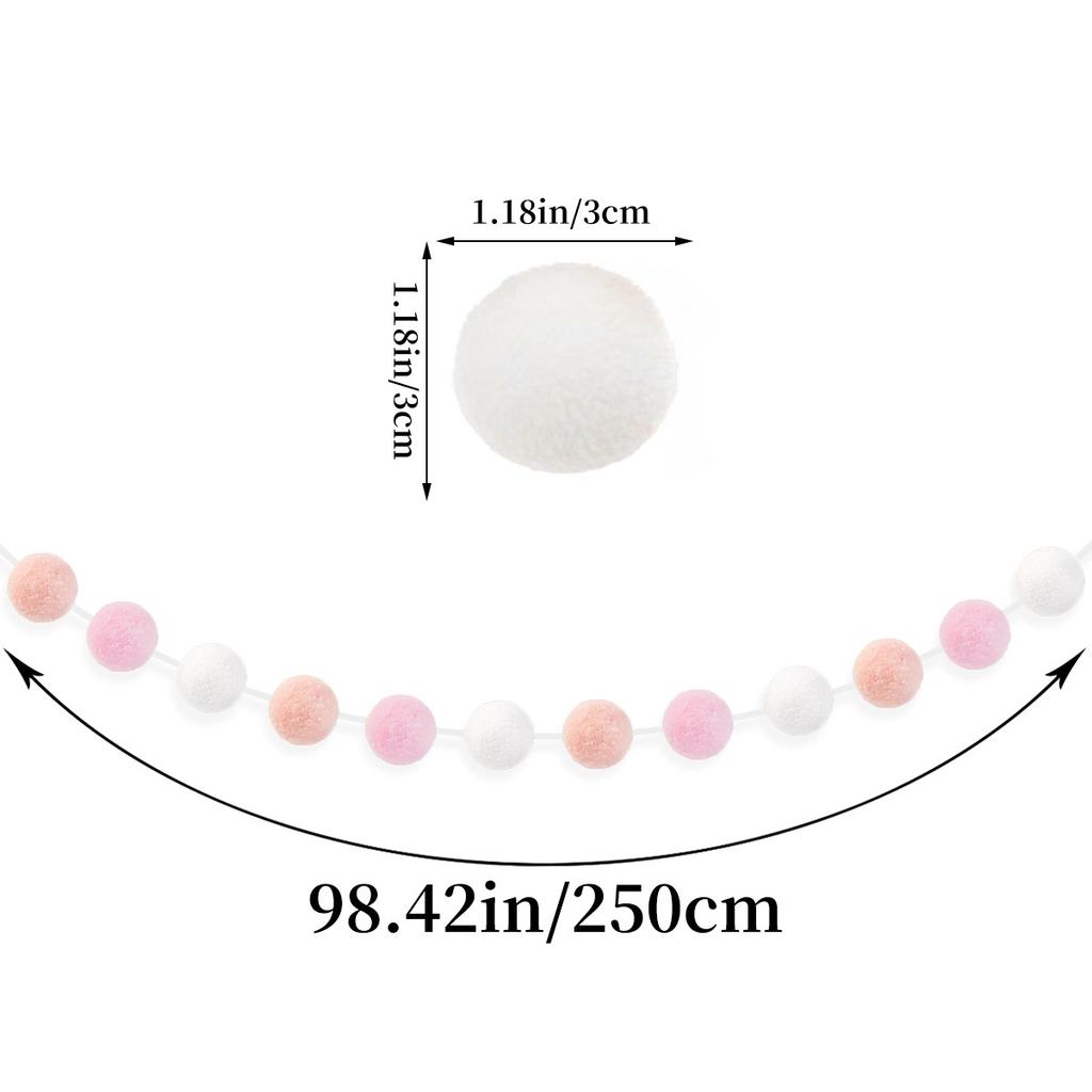 Christmas Party Plush Ball Ornament Birthday Party Decoration Banner Christmas Tree Red Green White Hair Ball Hanging String