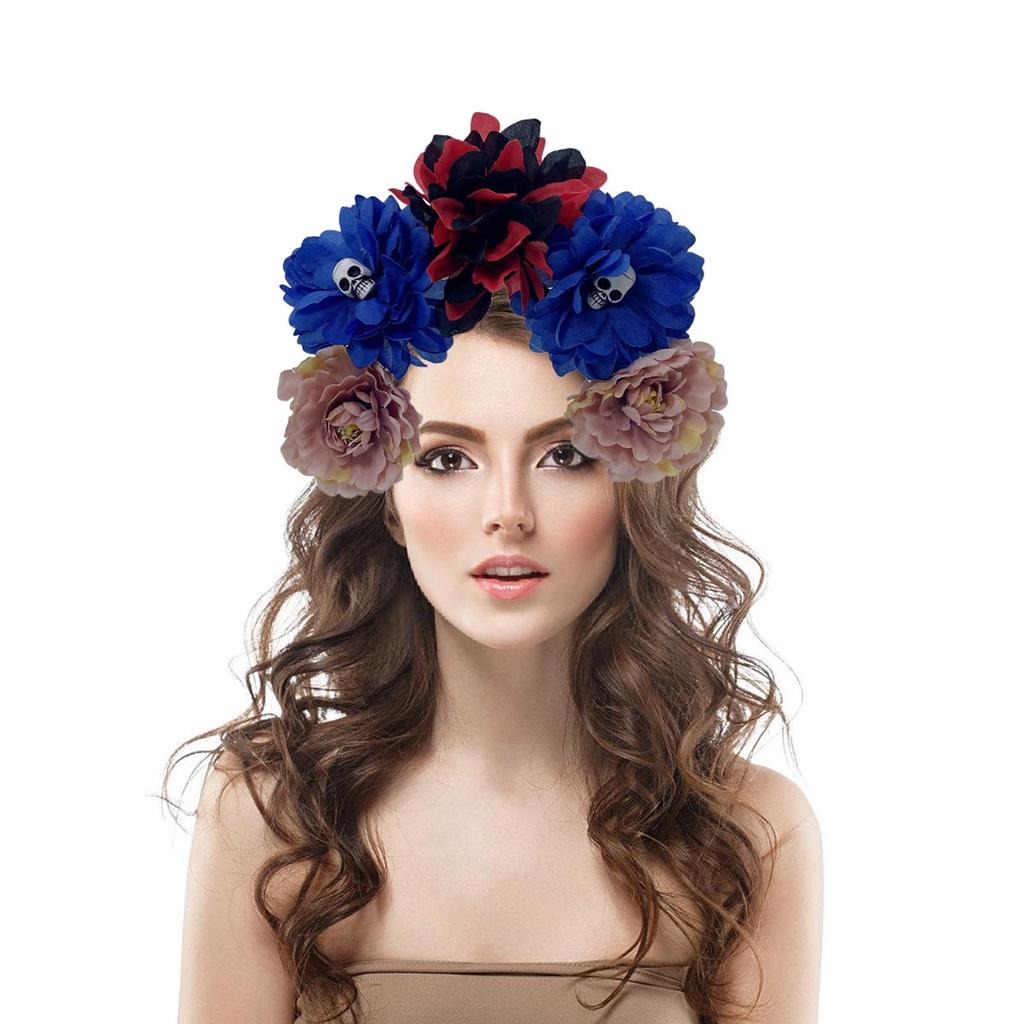 Witch Skull Dark Flower Headwear Party Sexy Headband Devil Skull Animation Hair Hoop for Live Show Role Play