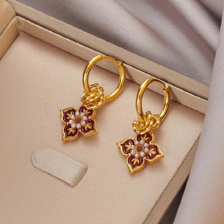 Multipurpose Drop Oil Ear Clip Stylish Ear Cuff for Distinctive Female New Chinese-style Ear Buckles Party Ornaments