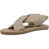 Summer New Beach Sandals Women's Outer Wear Straw Linen Sandals Elastic Band Cross Flat Women's Shoes