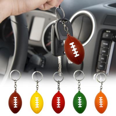 Mini Keychain Pendant Simulation Realistic Rugby Decor Decorative Anti-fall Ornamental Rugby Key Ring