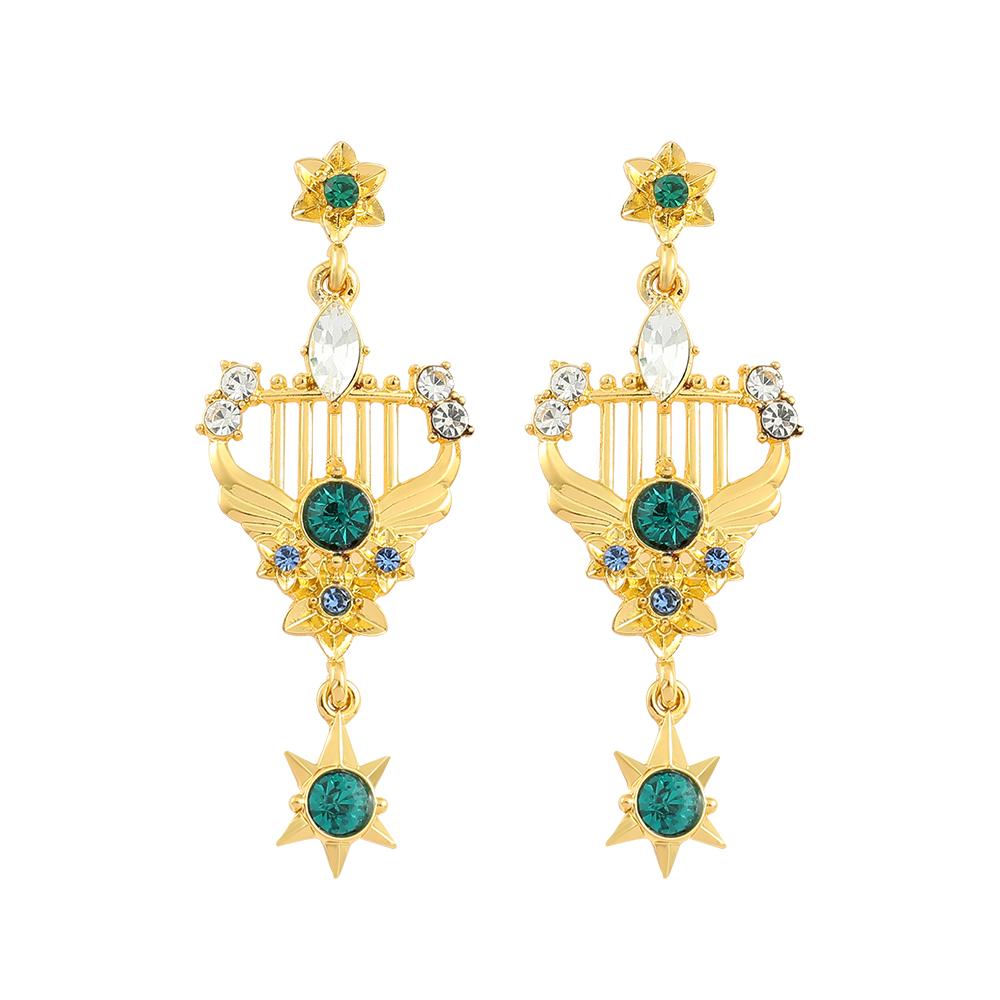 Genshin Impact Earring Ear Studs Barbatos Venti Wind Element Irregular Metal Pendant Earrings For Women Cosplay Party Jewelry