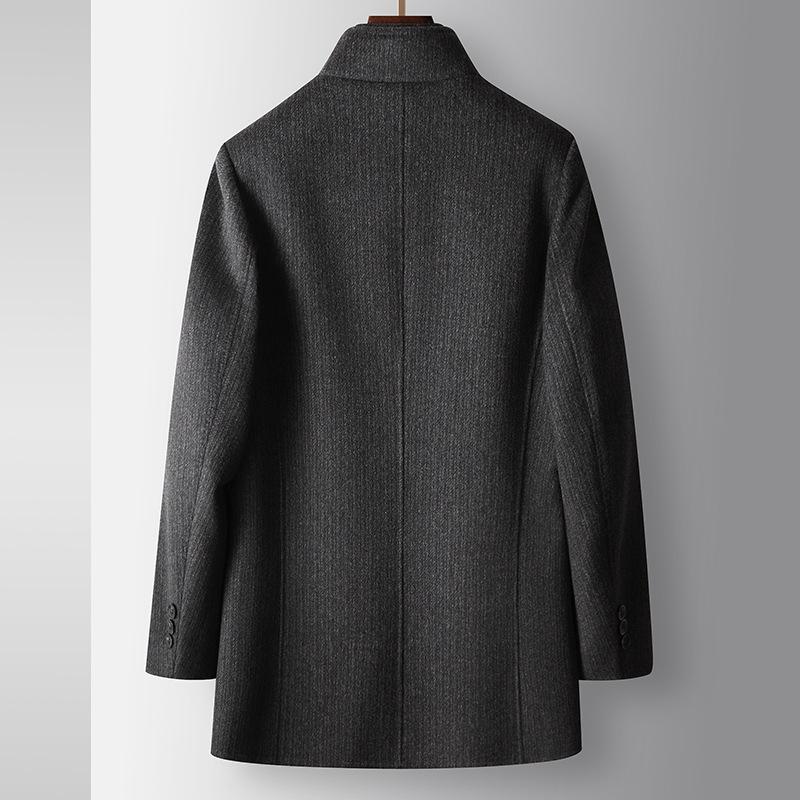 Autumn and Winter Mink Stand-up Collar Middle-aged and Young People Business Unloading Down Liner Double-sided Tweed Jacket