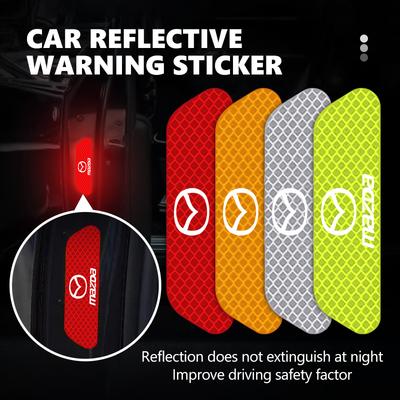 For Mazda Car Door Reflective Sticker Safety Open Warning Reflect Tape CX9 MX5 RX8 Axela Demio Atenza MS GJI GH BK MP