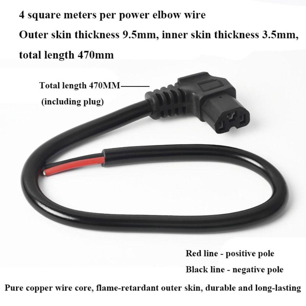 4 Styles Copper Core Charging Black Elbow Wire Male Female Socket  Electric Vehicle Bike