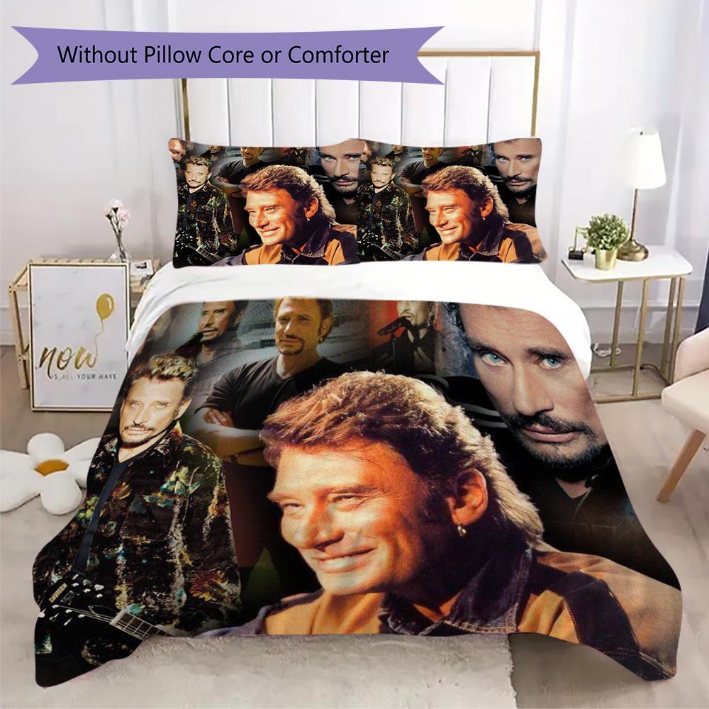 French Legendary Rock Singer and Actor Johnny Hallyday Provides Comfortable Bedding Covers and Pillowcases for Home Use (without Core) K14