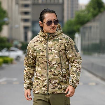 Haifischhaut Softshell Hardshell Camouflage Jacke Fleece Dick Taktischer Anzug Kapuzenmantel Hersteller Hübsche Outdoor-Jacke