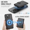 For iPhone 15 Case JEEHOOD J09 RFID Blocking Card Holder Leather Back Phone Cover Compatible with MagSafe