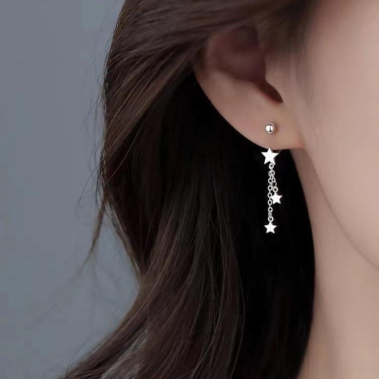 925 Sterling Silver Star Earrings - 2023 Women's High-End Light Luxury Stud Jewelry