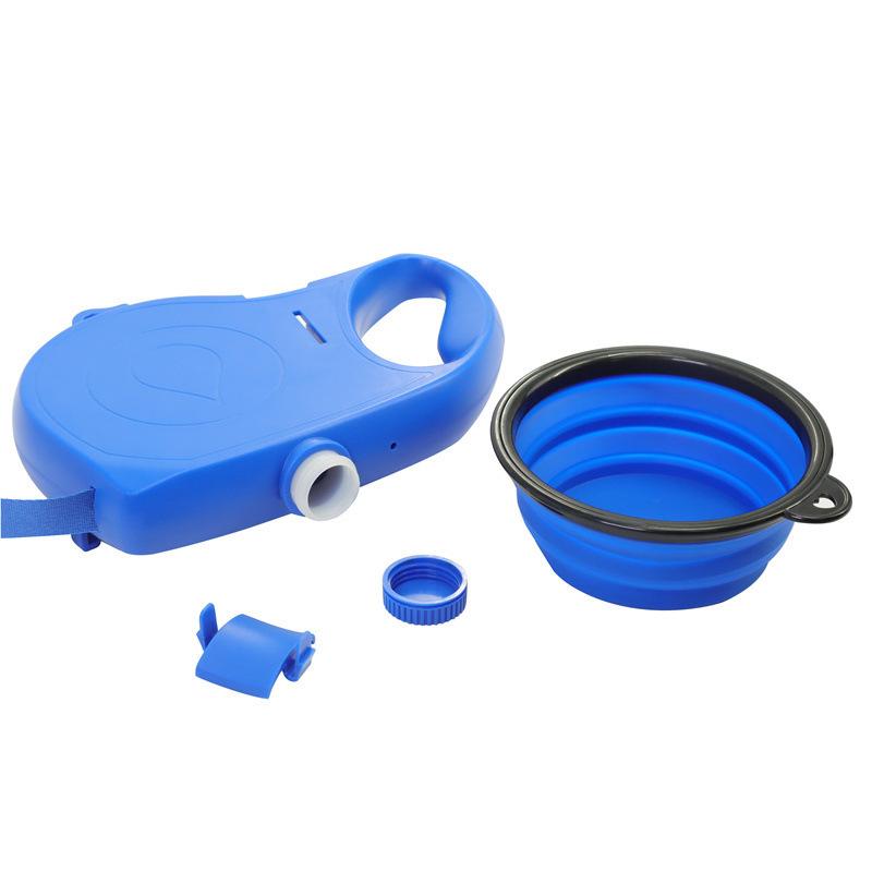 

3-in-1 Dog Leash with Water Bottle Bowl Retractable Lead for Puppy Medium Pet Walking Automatic Universal Portable Supplies 2025 синий