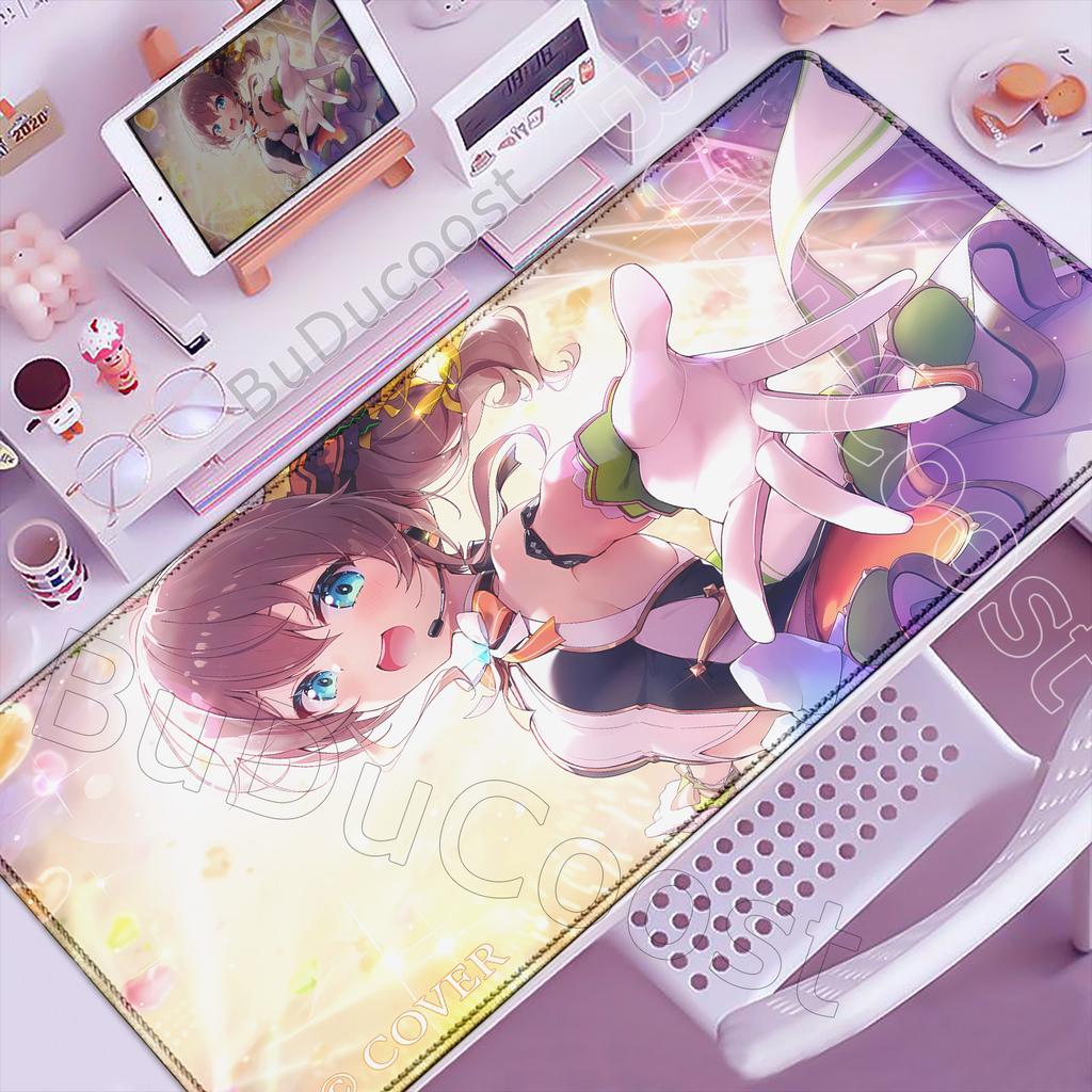 Natsuiro Matsuri Niedliches Mauspads Laptop Groß Hololive Tastatur Spielmatte PC Kawaii Anime Mädchen Mauspads XXL Spielschrank Schreibtischmatte
