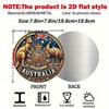 Australisches Staatswappen Metall-Wandplakette 7,8 Zoll Rundes Vintage-Aluminiumschild Heimbar Café Garage Dekoration
