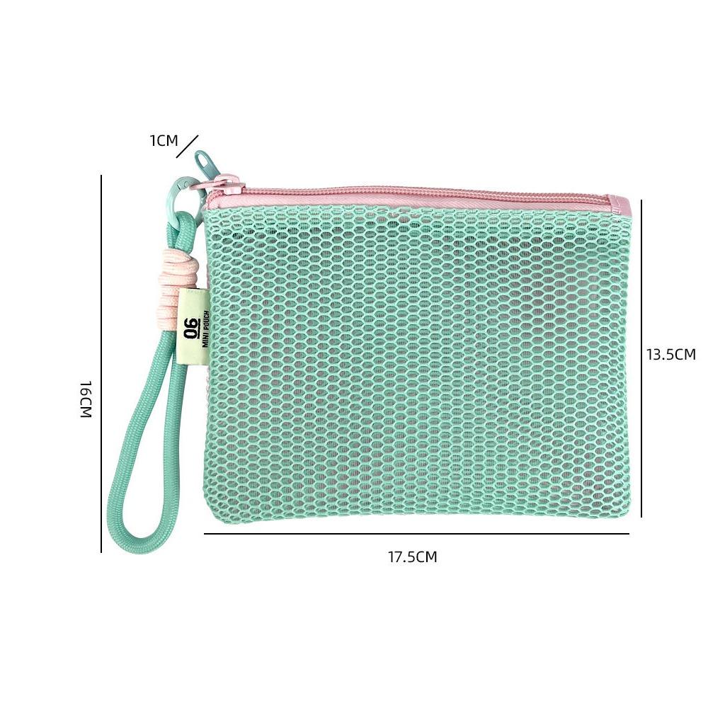 Mesh Mesh Cosmetic Bag Portable Large Capacity Mesh Toiletry Storage Pouch Multifunctional Zipper Mesh Pencil Case
