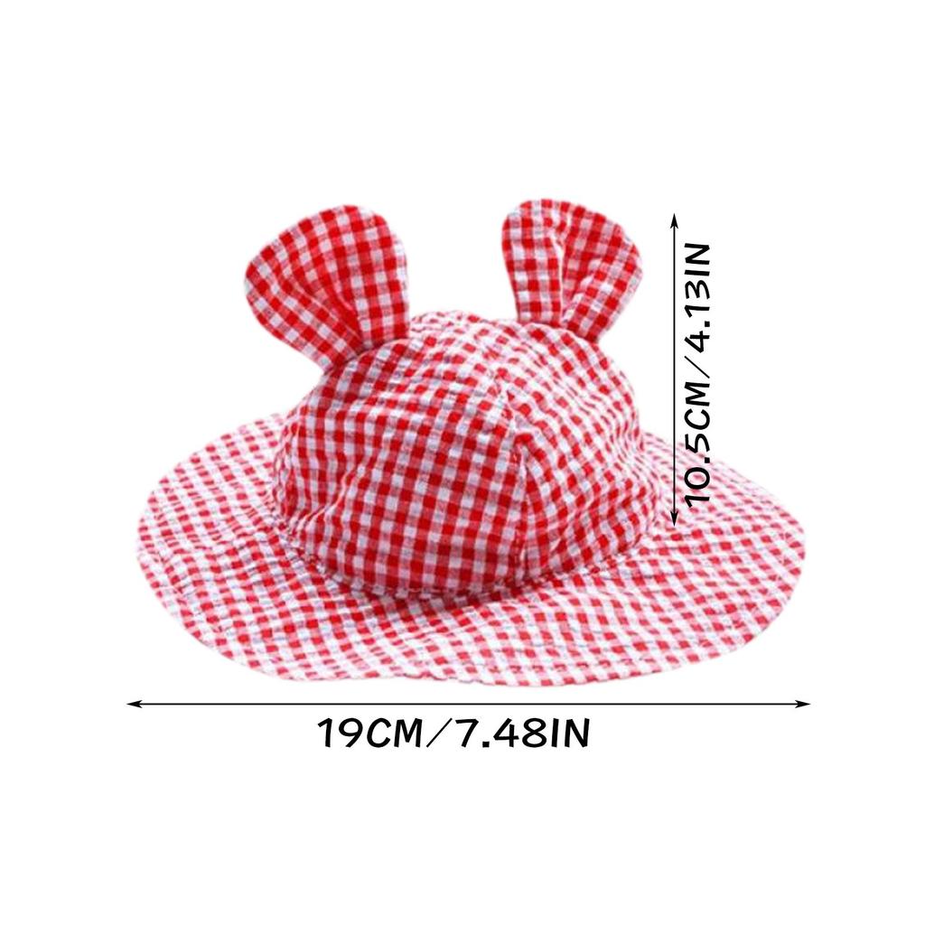 Plaid Pet Dog Hat Cute Sun Dog Hat Sun Hat Dog Sun Hat With Rope Adjustment