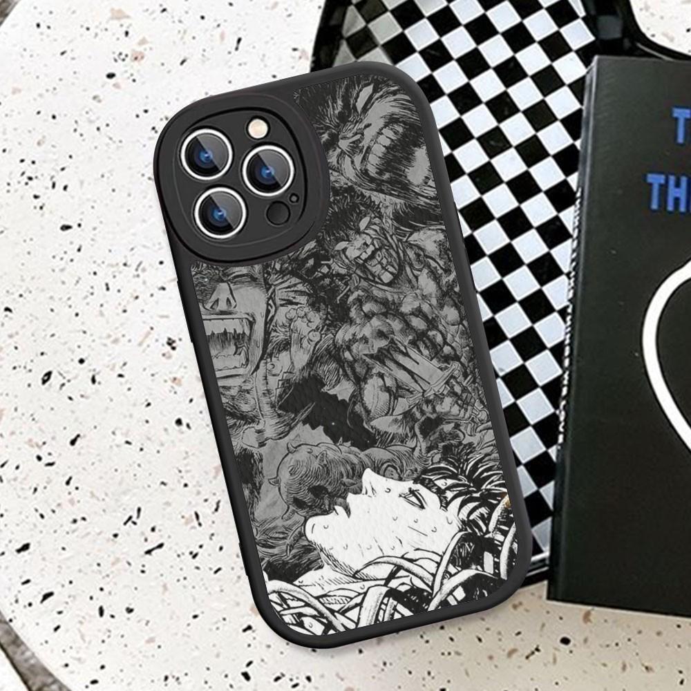 Anime Berserk Phone Case Hard Leather For IPhone 16 15 14 13 12 Mini 11 14 Pro Max Xs X Xr 7 8 Plus Fundas