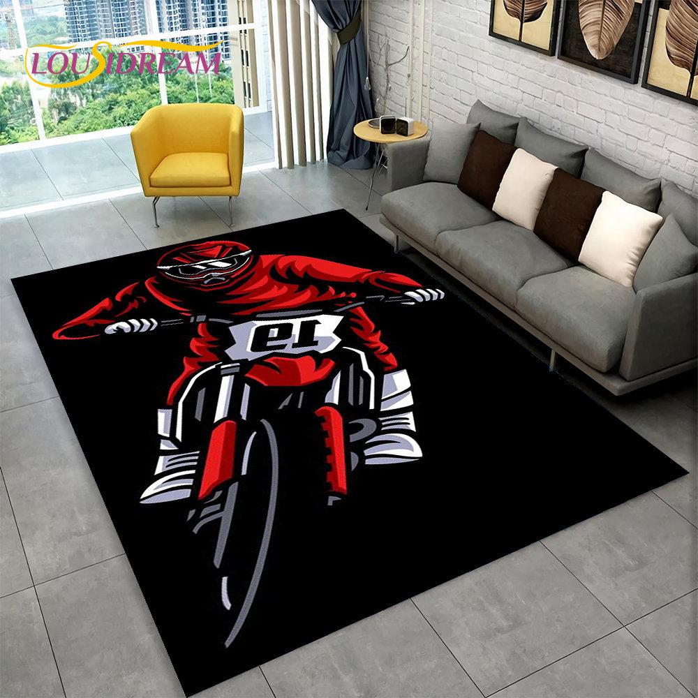 3D Motorcycle Racing Carpet Family Living Room Bedroom Decoration Door Mat Playroom Children Play Non-Slip Floor Mat