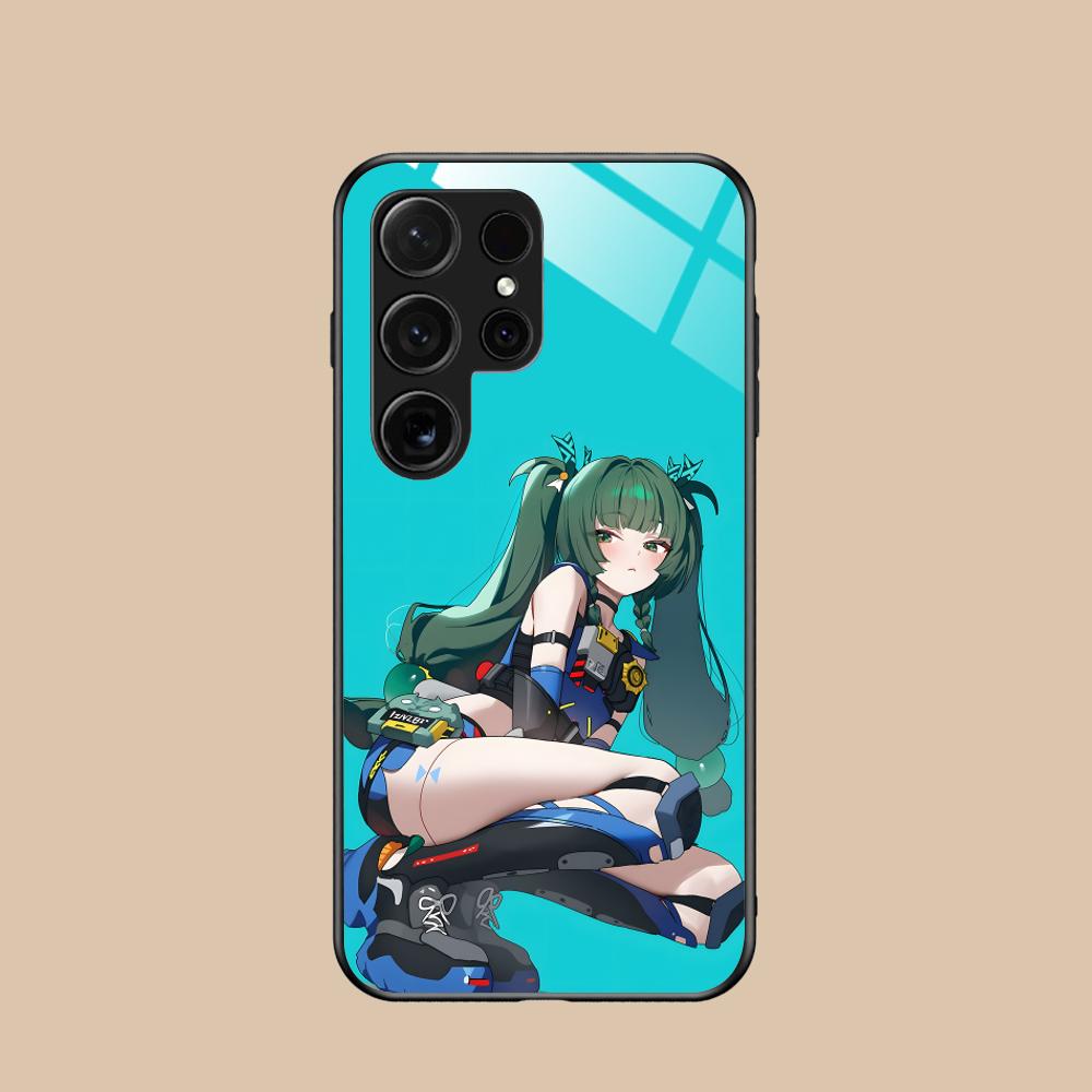 Zenless Zone Zero QingYi Phone Case for Samsung Galaxy S25 S24 S23 S22 S21 S20 Note20 Plus FE Ultra Glass Colorful Cover Luxury