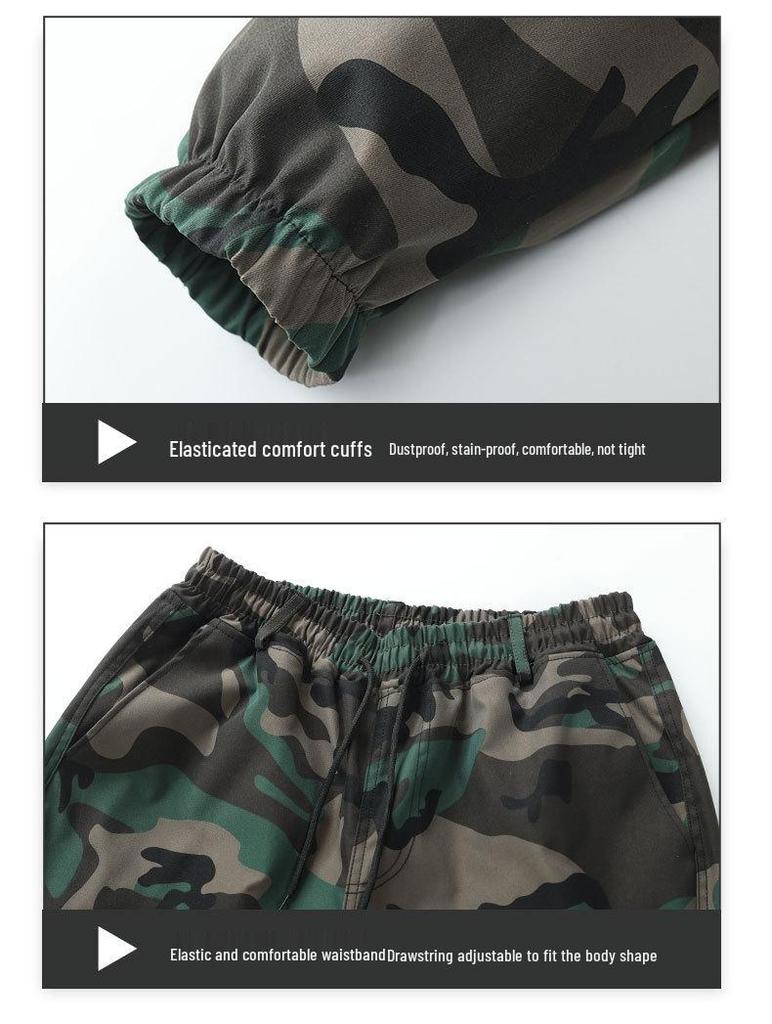Unisex Camouflage Work Suit: Durable, Elastic, Breathable Tactical Clothing for Spring/Autumn.