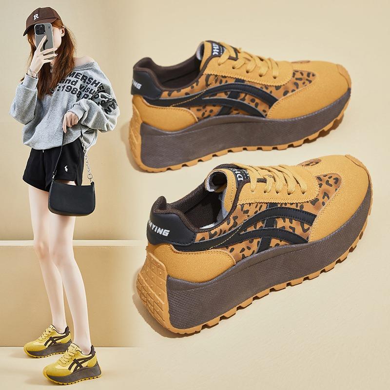 Thick-soled Retro Dad Board Shoes Versatile Niche Sports and Leisure Inner Height-increasing Women's Shoes Small Tide