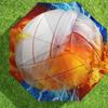 1pc Fireball Lightning Pattern Umbrella Design Automatic Opening and Closing Umbrella, High-quality Travel Umbrella,  C1128002