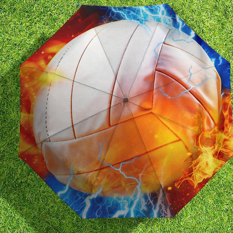 1pc Fireball Lightning Pattern Umbrella Design Automatic Opening and Closing Umbrella, High-quality Travel Umbrella,  C1128002