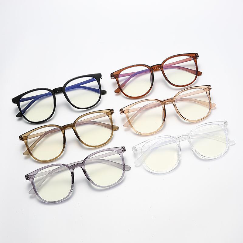 14529 Round Frame High Sense Tr90 Plain Thin Glasses Frame 2023 Versatile Fashion Internet Celebrity Street Shot Flat Mirror