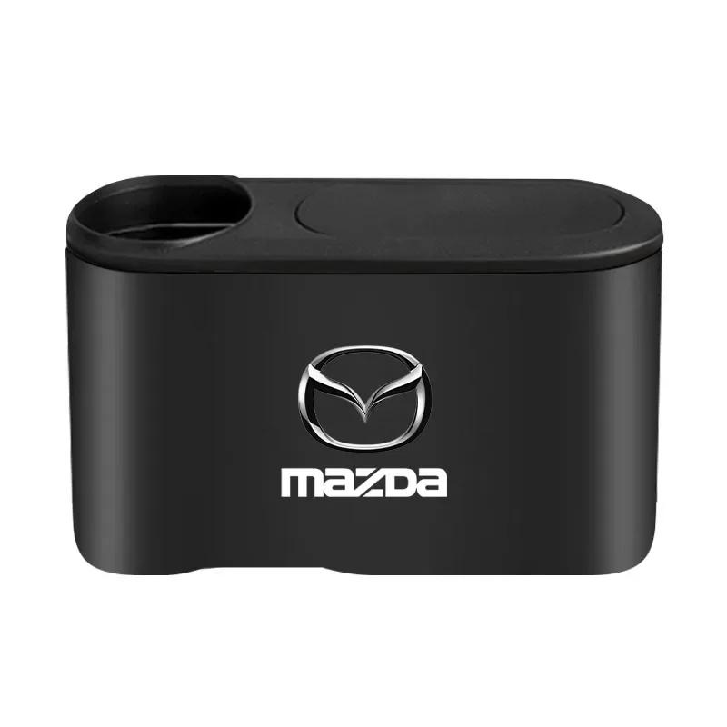 

2025 Hot Car Trash Can Hanging Trash Bin with Drink Holder Organizer Box For Mazda 2 Mazda 3 MS Mazda 6 CX-30 RX7 CX-5 CX5 CX6 C чёрный