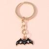 Cute Enamel Pumpkin Keychain Halloween Ghost Bat Key Ring Pendants for Handbag Decor DIY Halloween Jewelry Accessories