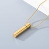 Collana Ciondolo Bottiglia Cilindrica in Acciaio Inossidabile per Uomo Donna Ciondolo Apribile per Conservazione Gioiello Tendenza Accessorio Colore Oro Regalo