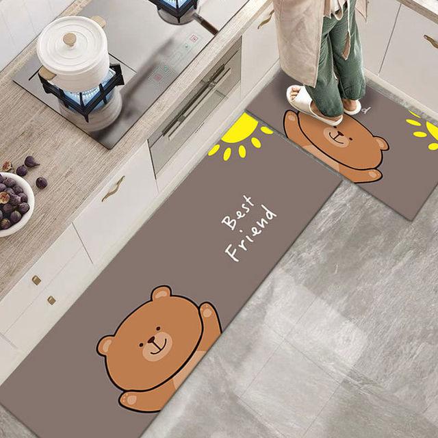 Washable Kitchen Floor Mat Parlor Carpet Bedroom Long Rug Bathroom Entrance Doormat Toilet Anti -Slip Anti -Fatigue Absorbent Mats 