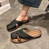 National style bag head half slippers women's summer wear fashion new thick bottom new Chinese style skirt going out French sandals