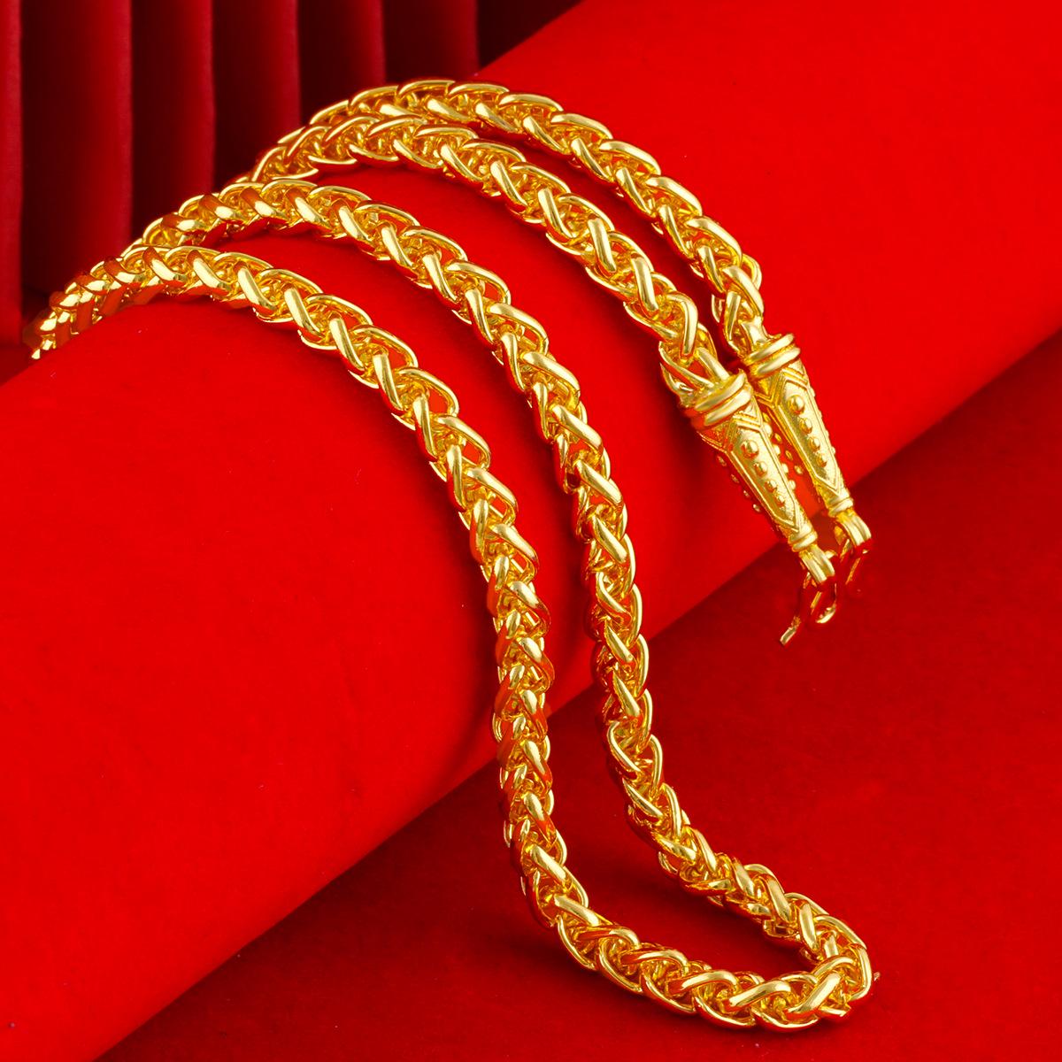 

Мужское модное ожерелье с конической головкой из искусственного золота - стильное и универсальное