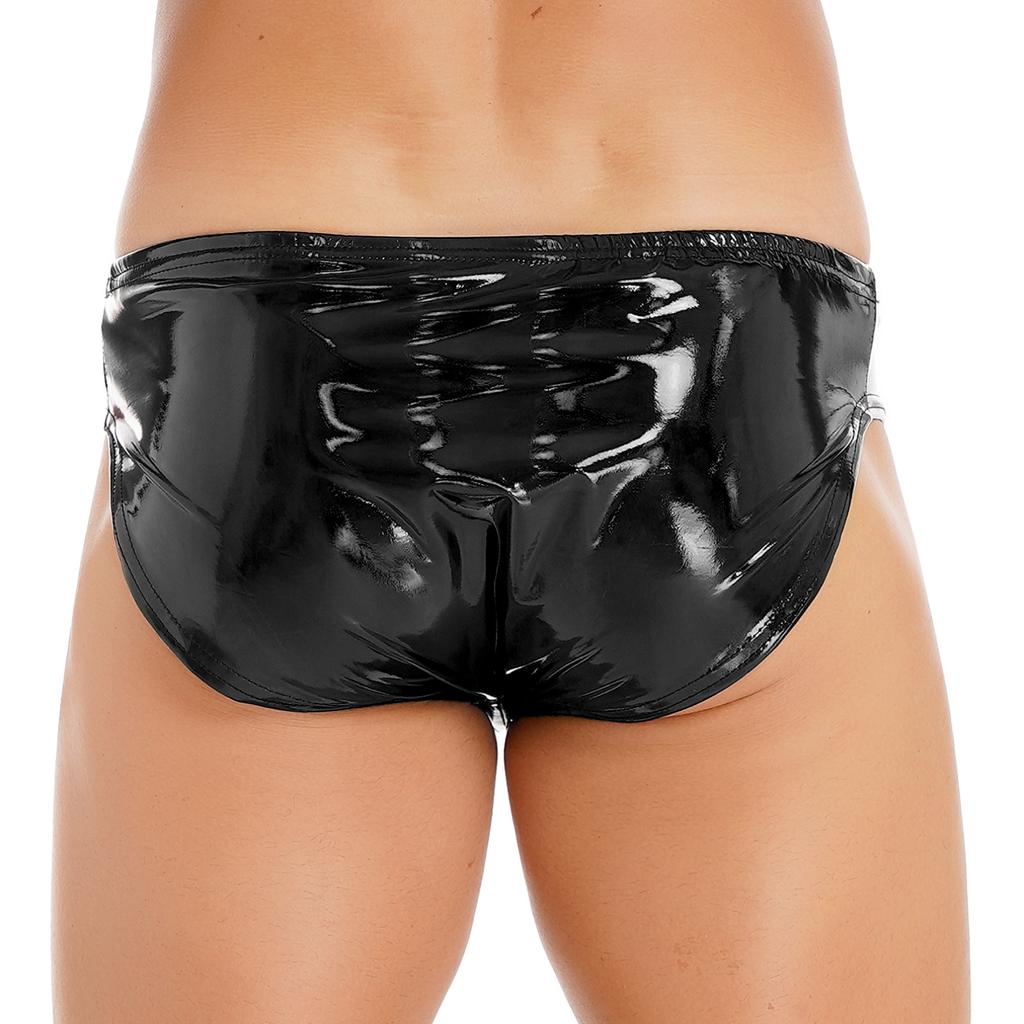 Mens Wet Look Patent Leather Briefs Underwear Male Underpants Club Pole Dancing Costume