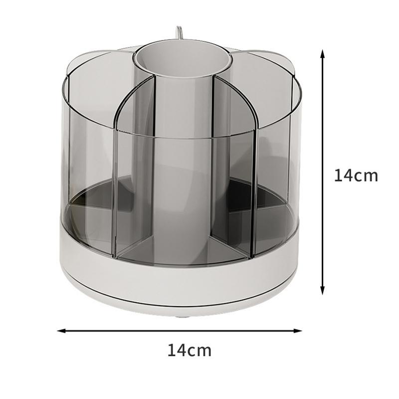 360° Rotation Makeup Brush Holder Organzier, Pen Holder with Removable Trays for Desk Storage Box for Vanity,Desktop,Bathroom