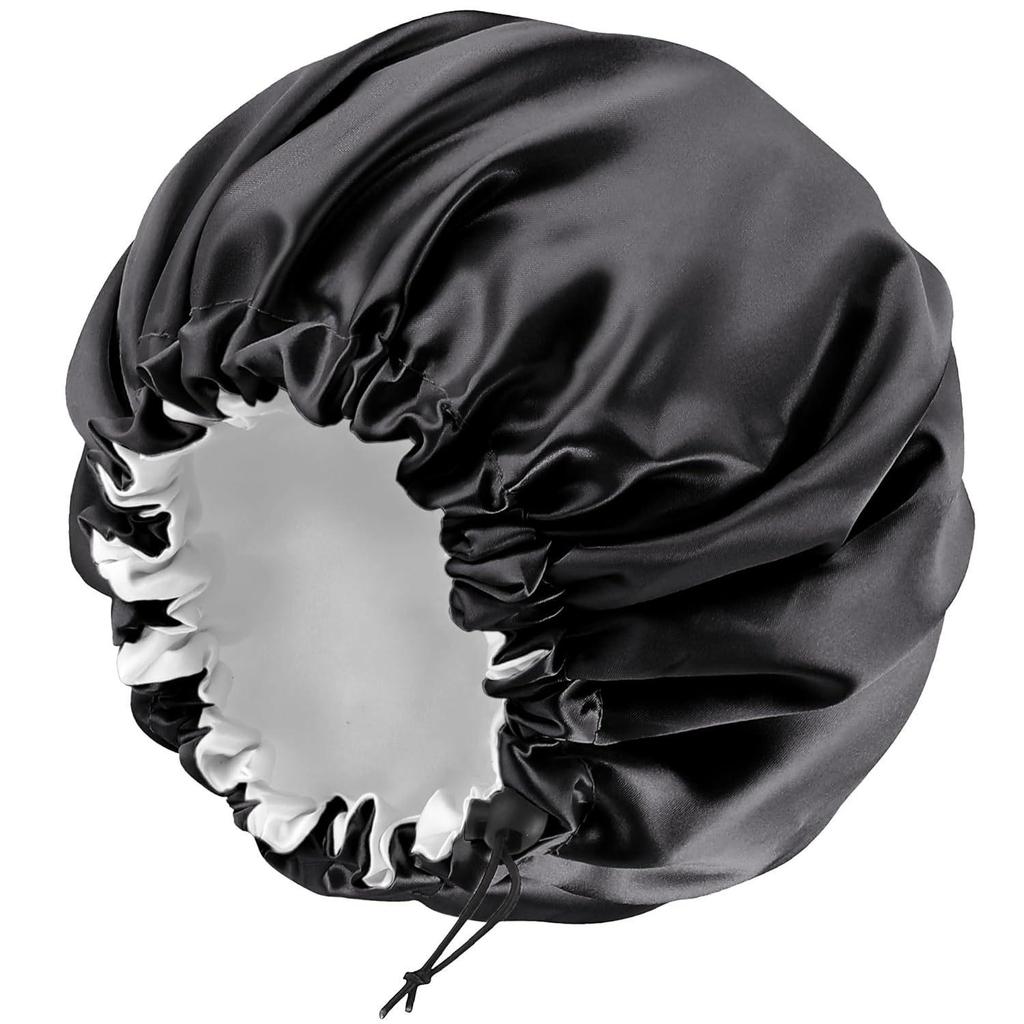 European & American Double-Layer Satin Adjustable Sleeping Cap